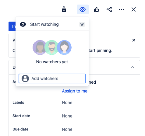 Watch option in Jira