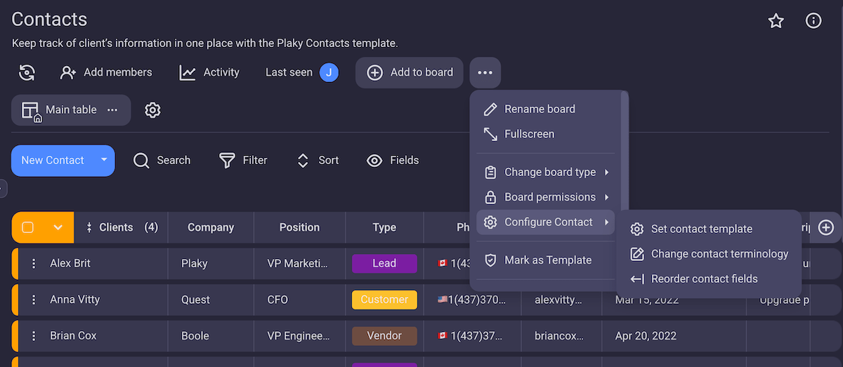 Configuring a task as a template in Plaky