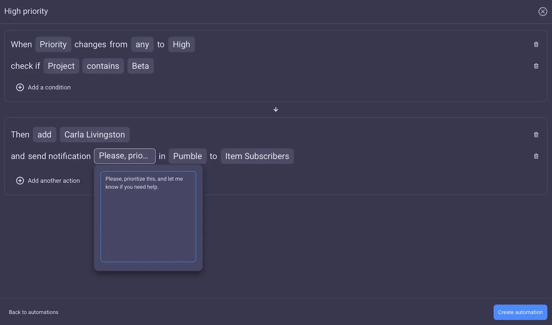 Automations in Plaky