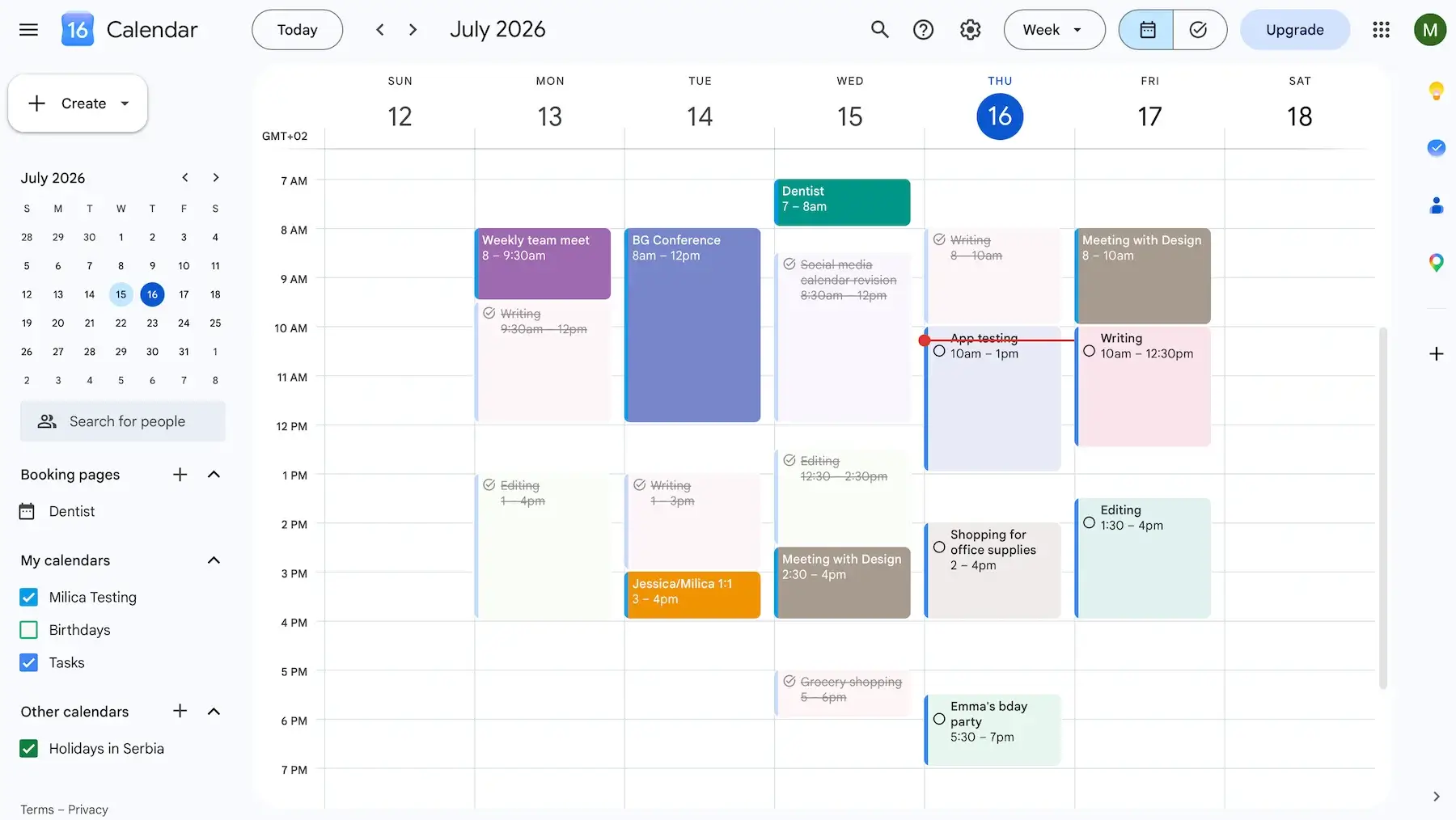 Time blocking in Google Calendar