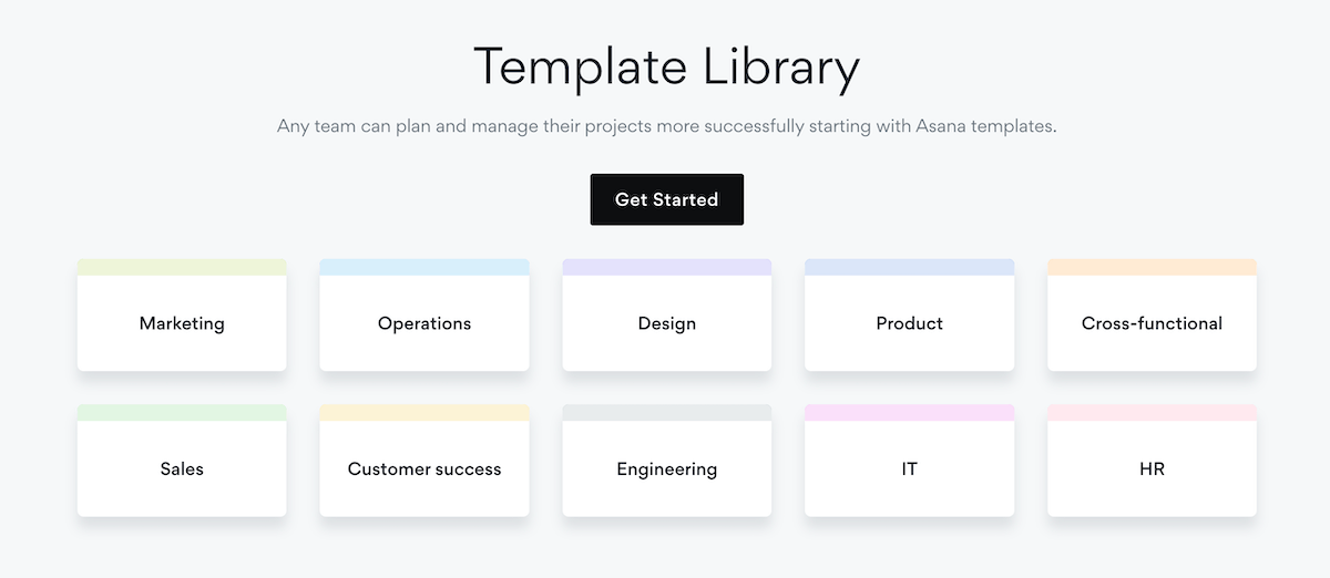 Asana’s template library