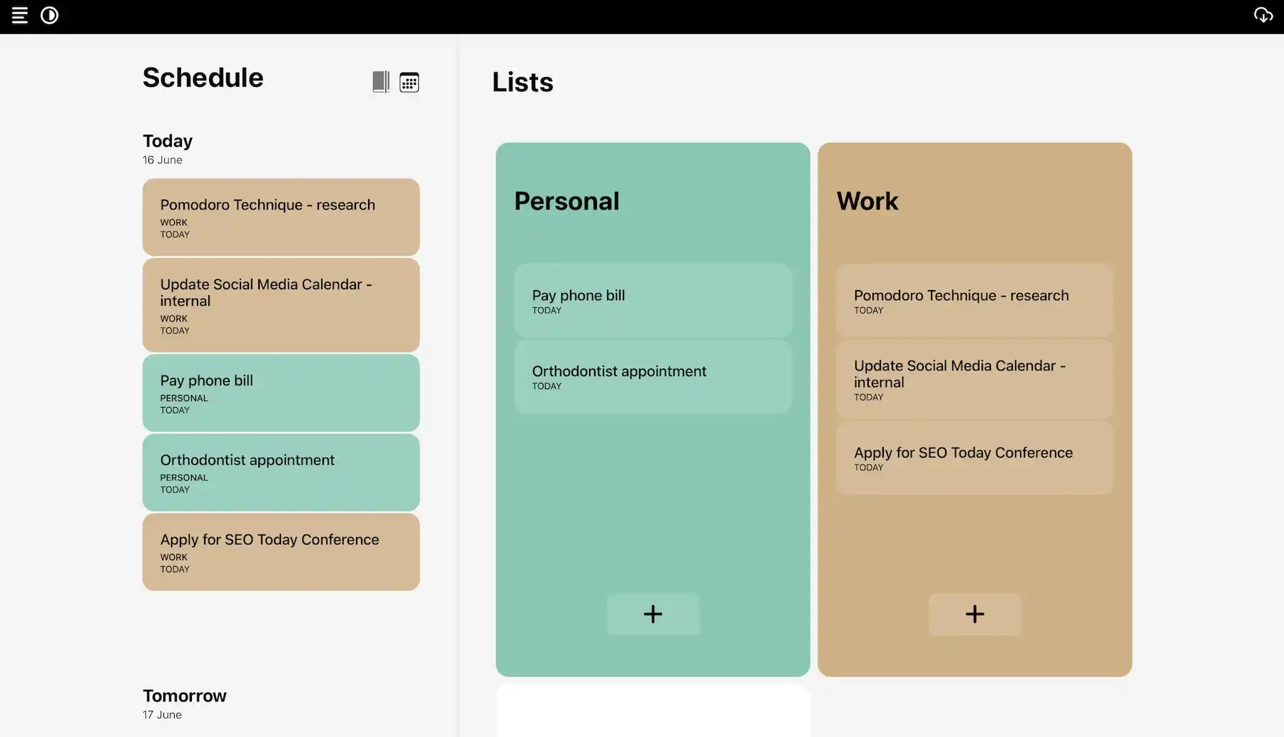Task lists in Actions
