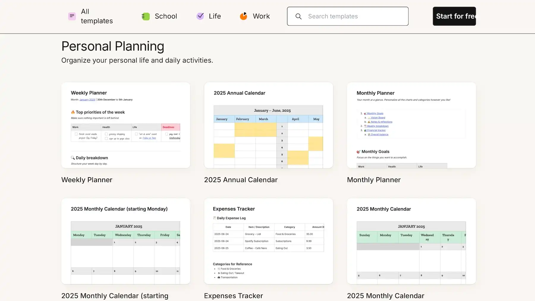 Templates in Evernote