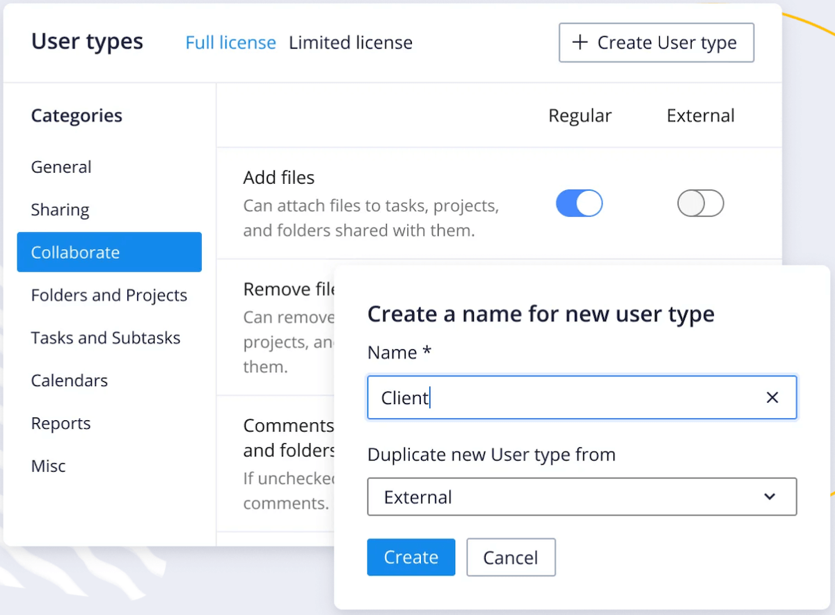 Wrike user types