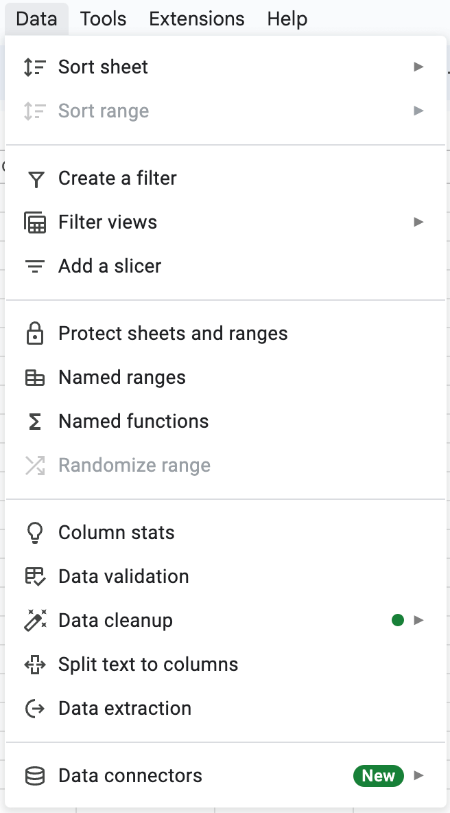 Google Sheets data analysis features