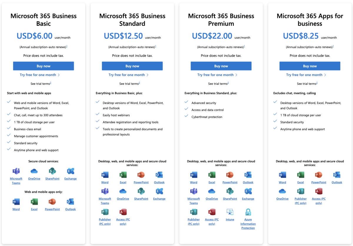 Microsoft 365 pricing