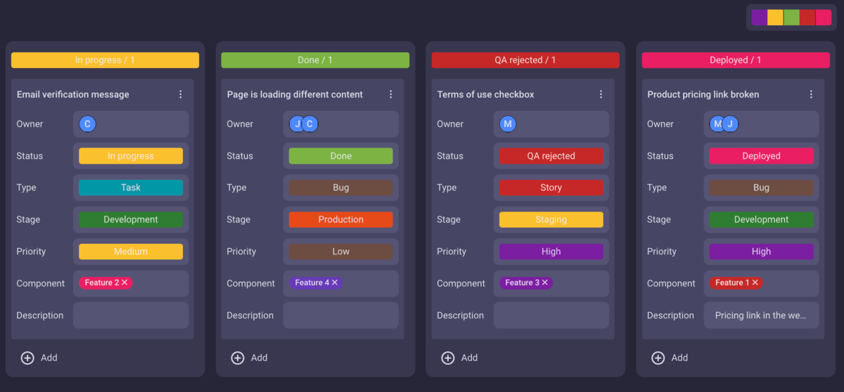 Example of Kanban in Plaky