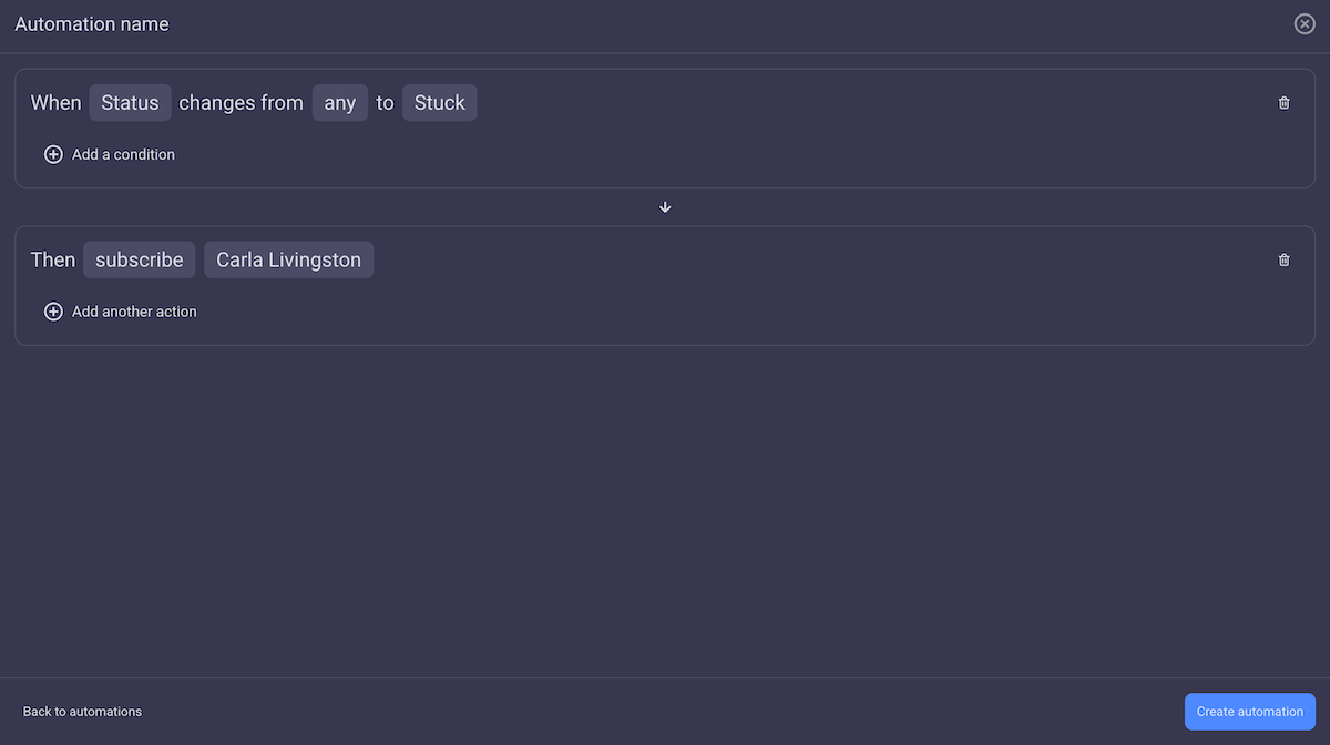 Creating a board automation in Plaky