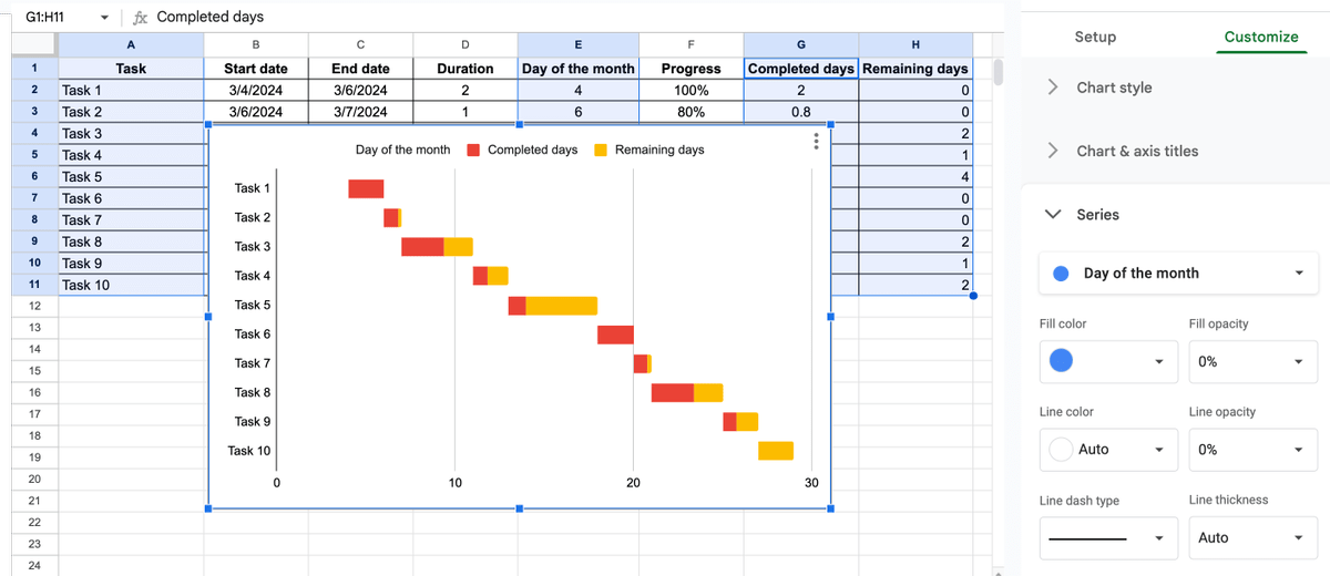 Changing the Day of the month fill color