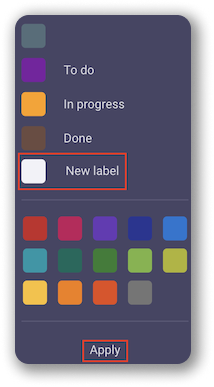 Label colors in Plaky