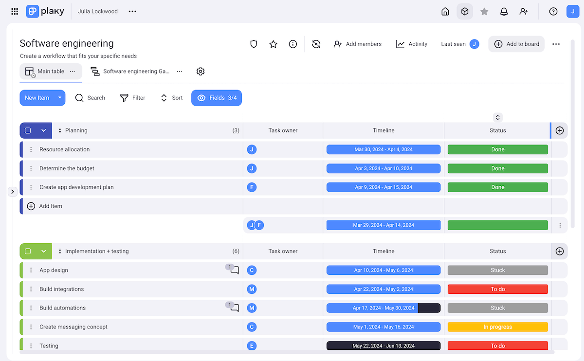 Task ownership in Plaky