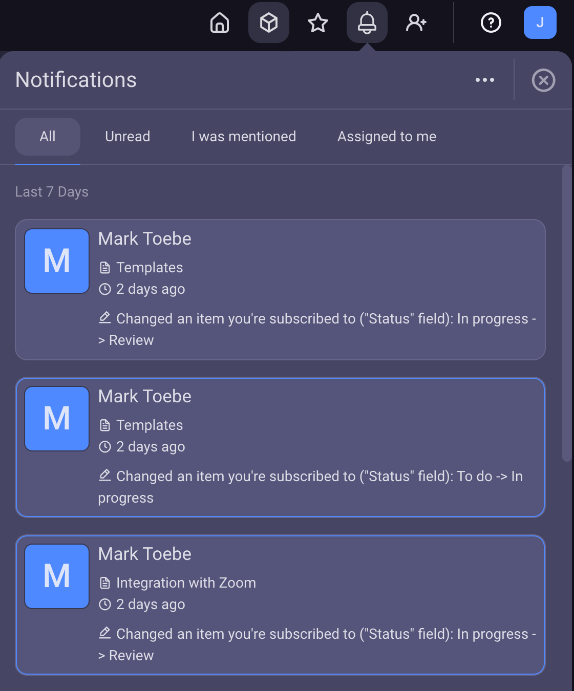 Using notifications in Plaky