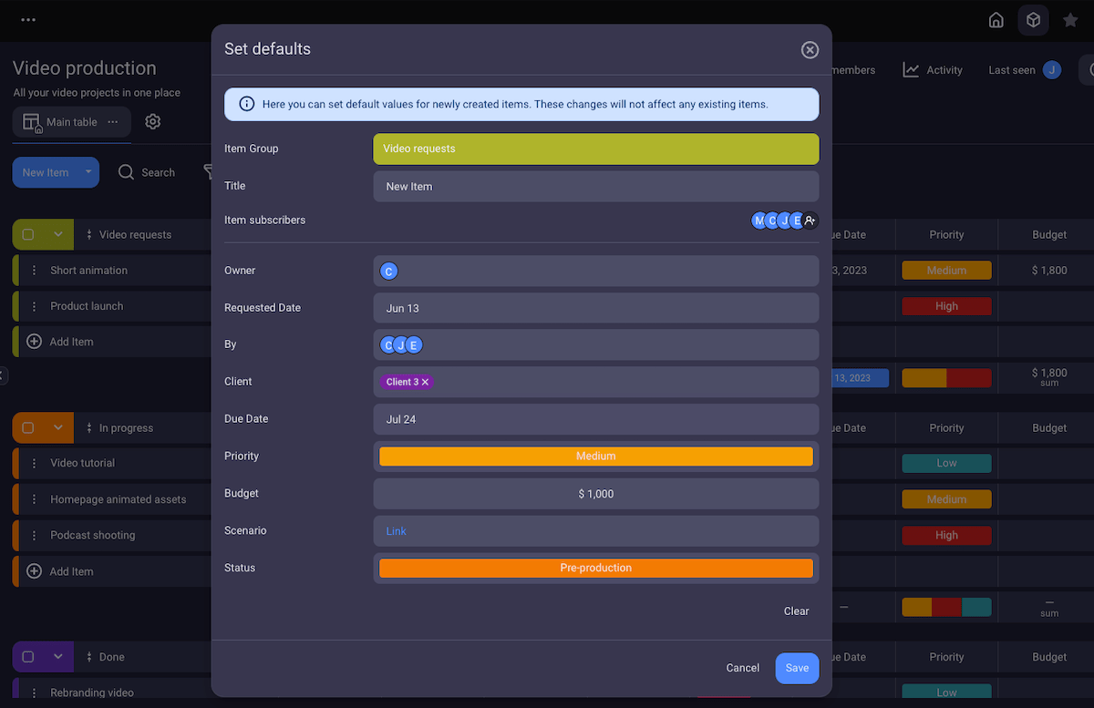 Item Template in Plaky