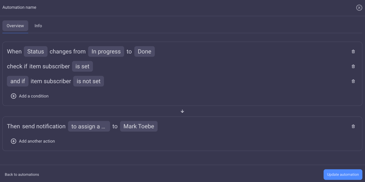 Board automations in Plaky