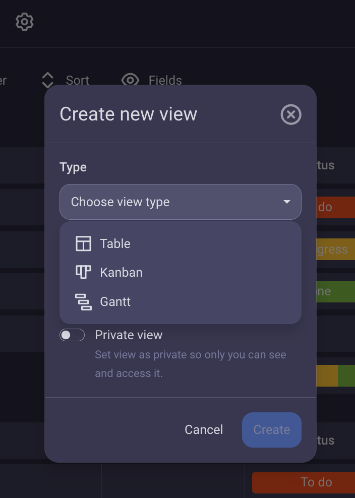 Create a Gantt view in seconds using Plaky