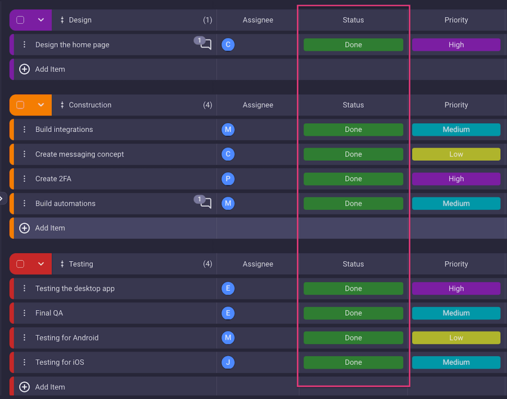 Track finished tasks in Plaky by marking them as “Done”