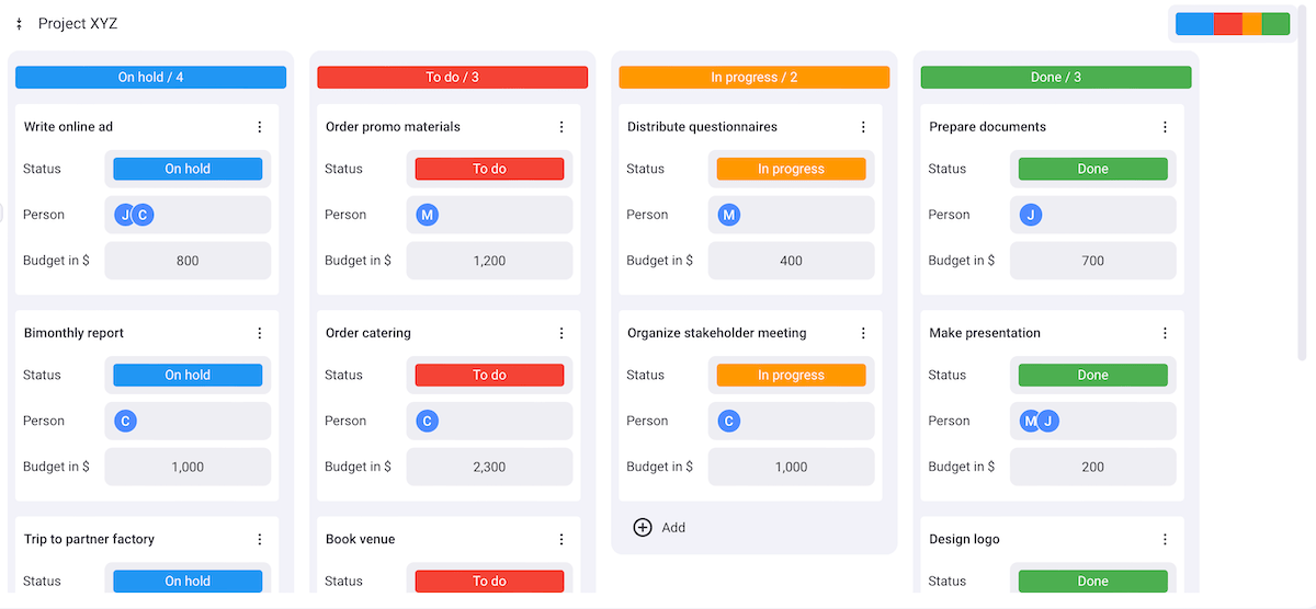 Visualize workflows effortlessly with the Kanban view in Plaky