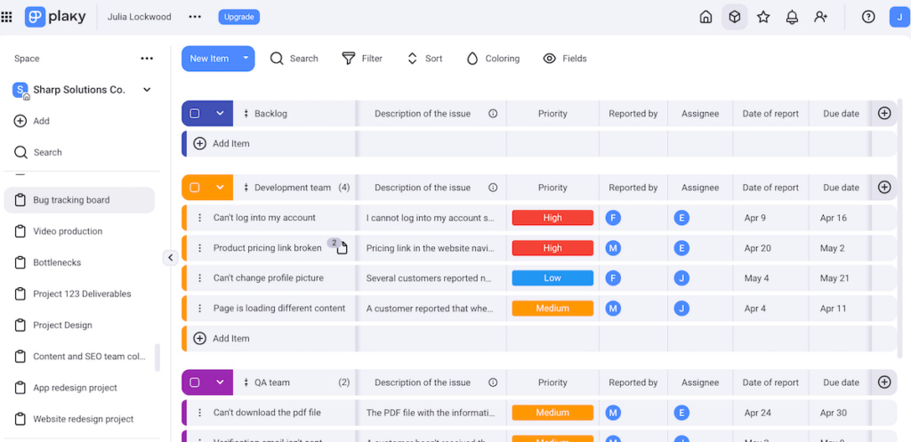 Create detailed project boards in Plaky