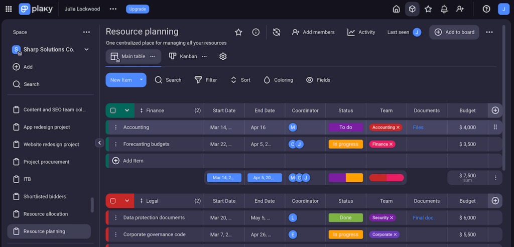 Plaky's intuitive design helps you create detailed project boards and stay organized at all times