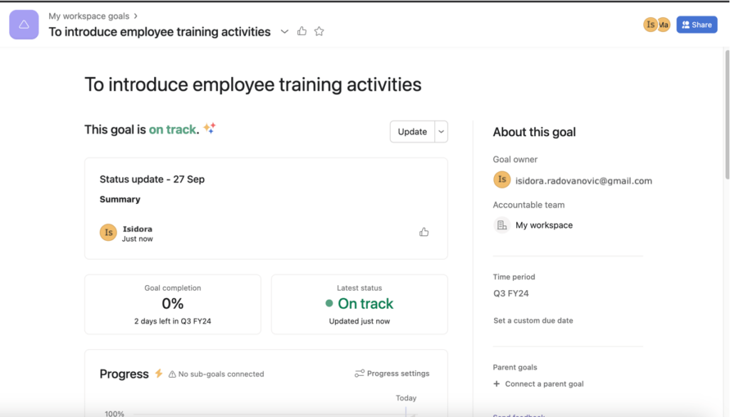 How to track goals in Asana project management software