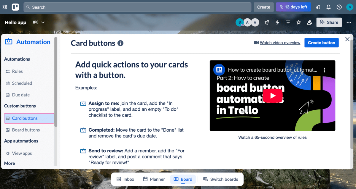 Automations in Trello