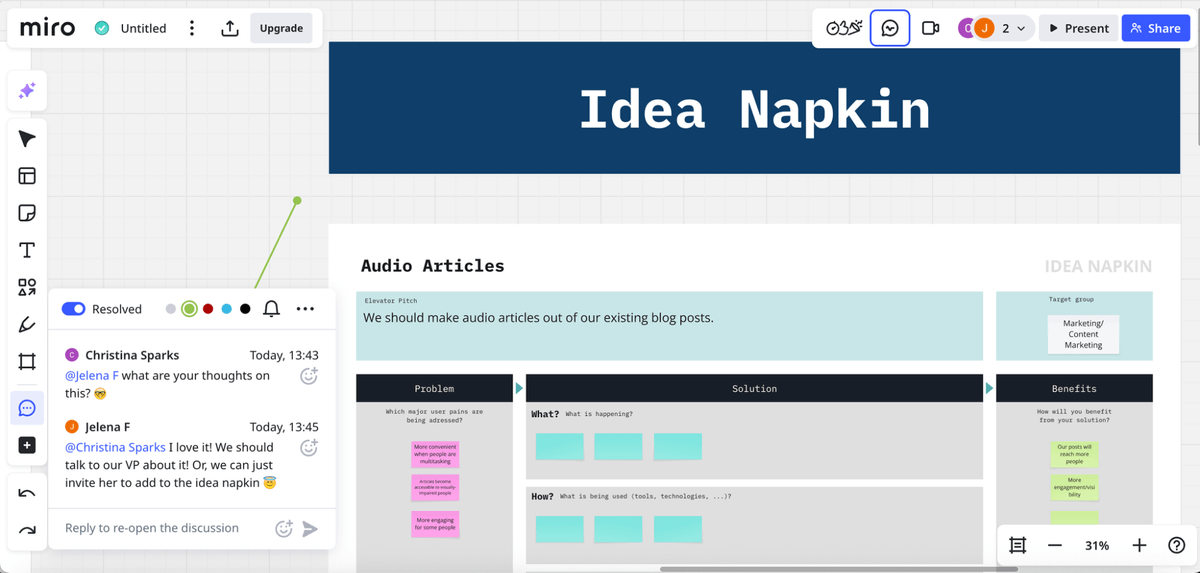 Real-time collaboration in Miro