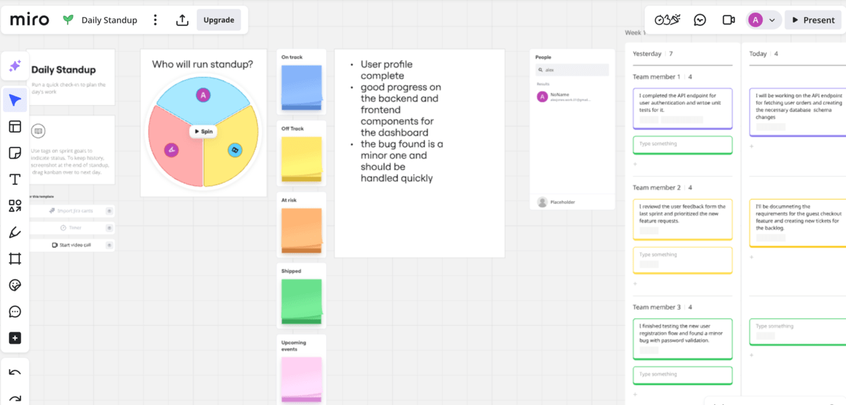 Daily Standup in Miro