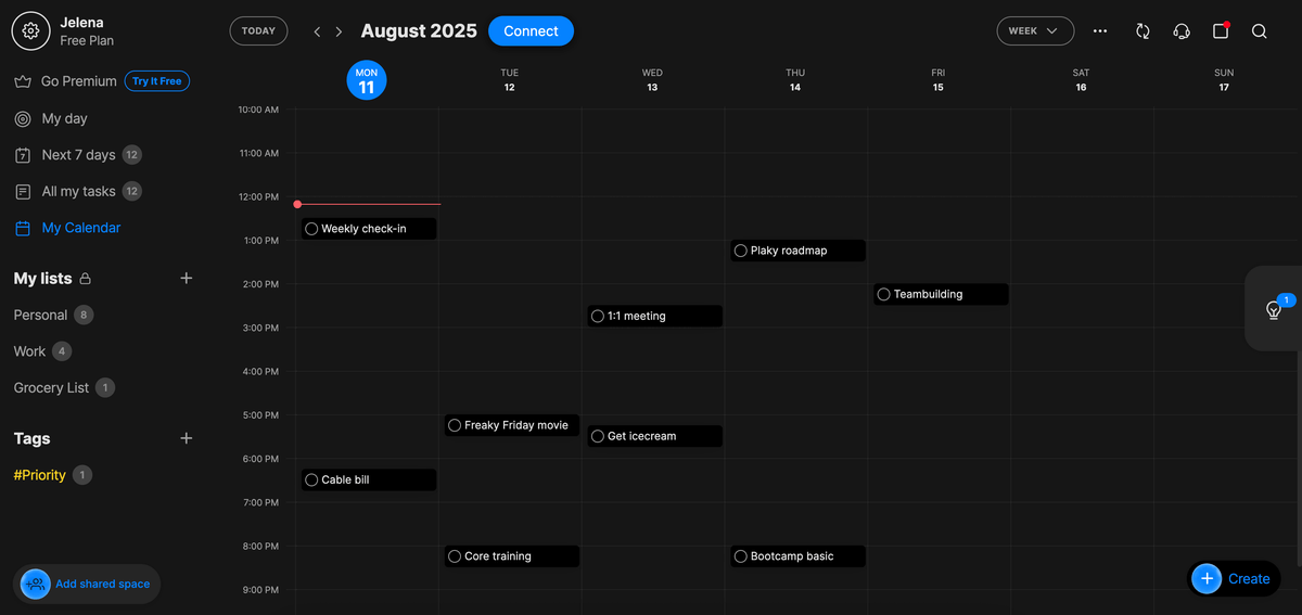Creating tasks in Any.do software