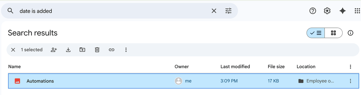 Google Drive search capabilities