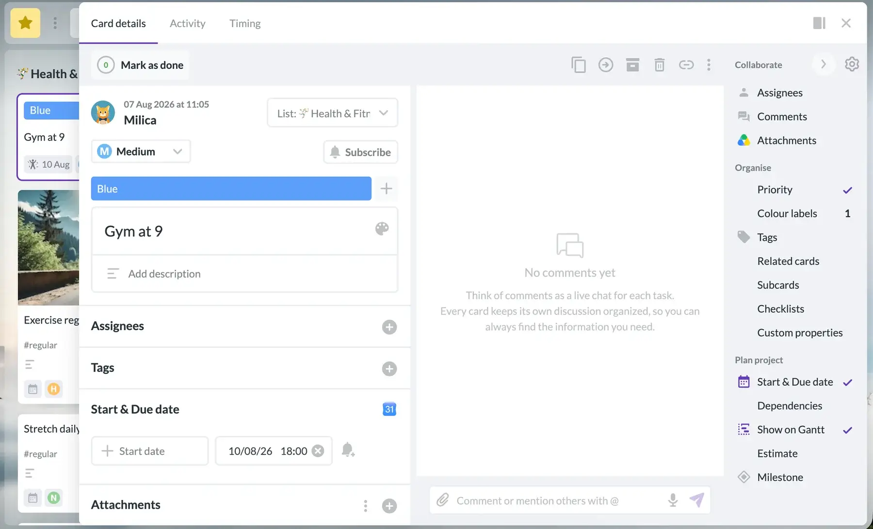 Creating a task in Kanbanchi