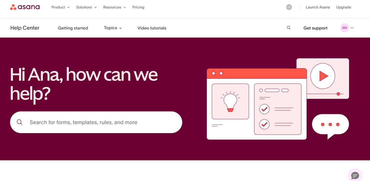 Asana's help page