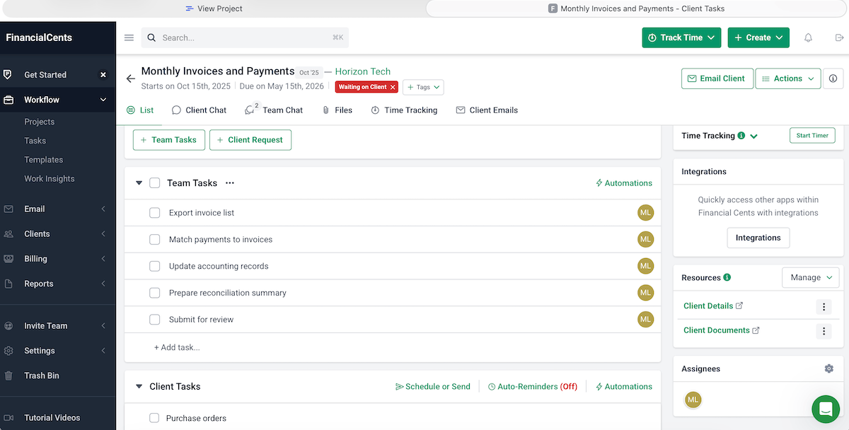 Financial Cents' interface