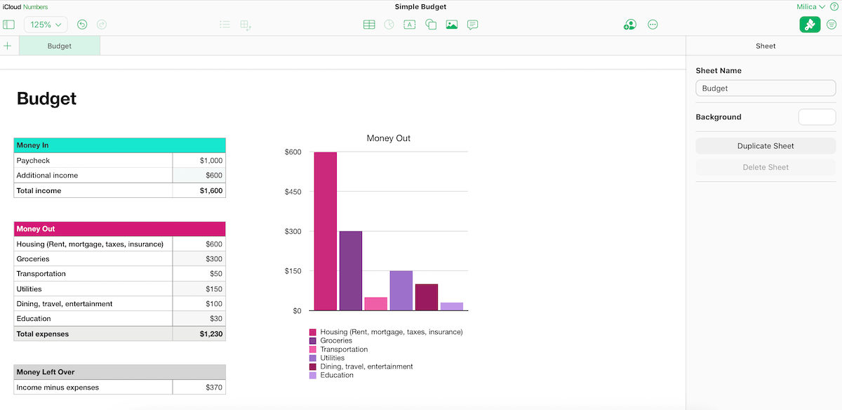 Numbers — Apple iCloud