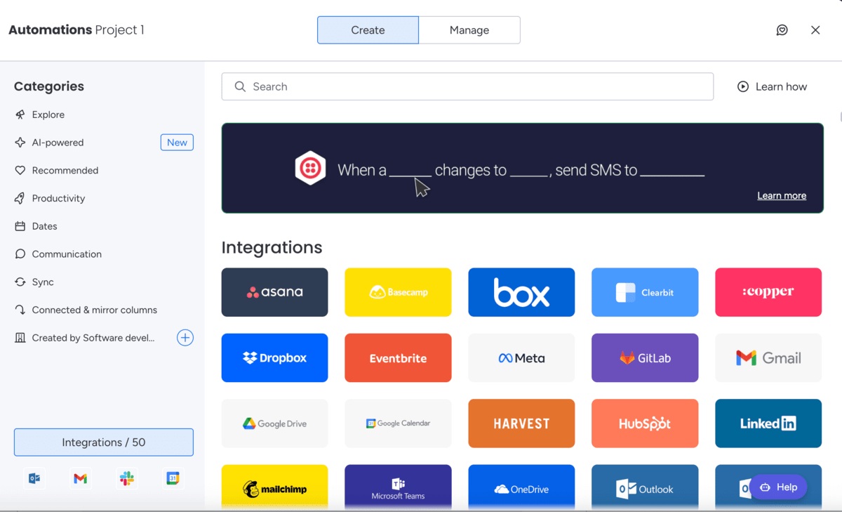 monday.com’s integrations
