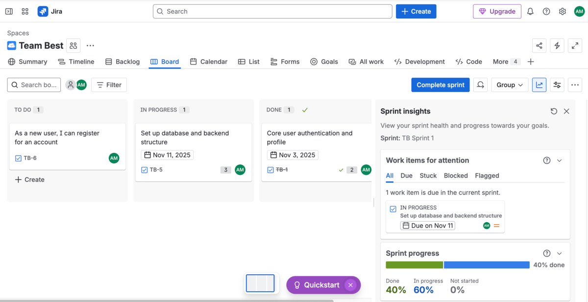 Board insights in Jira