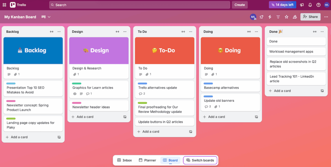 Trello's interface
