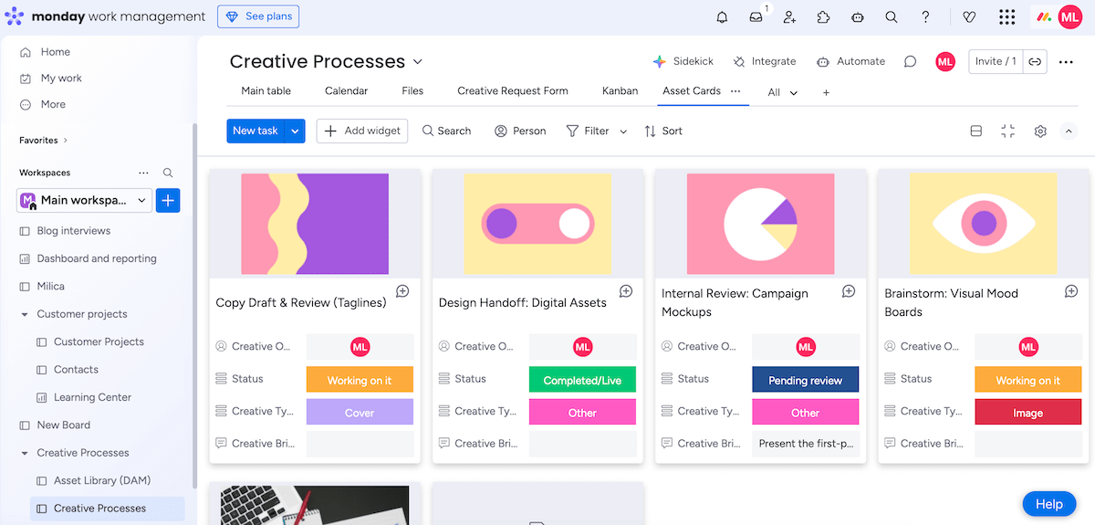 monday.com's interface