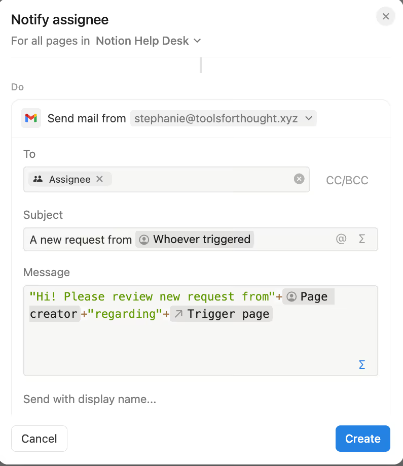 Automations in Notion