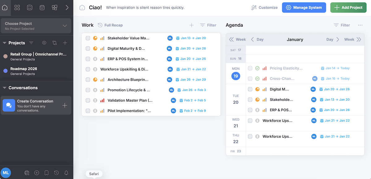 Freedcamp's homepage