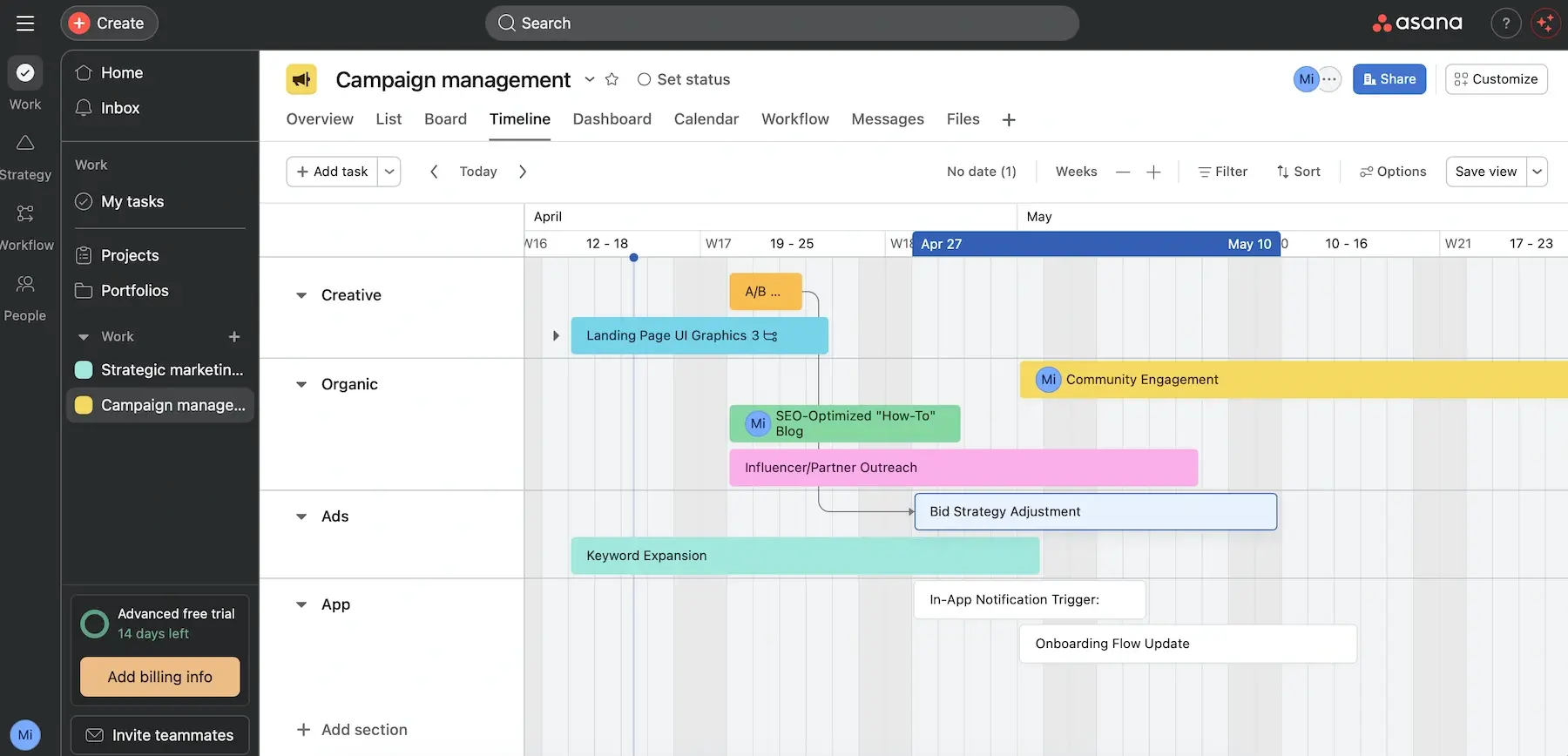 Asana’s UI