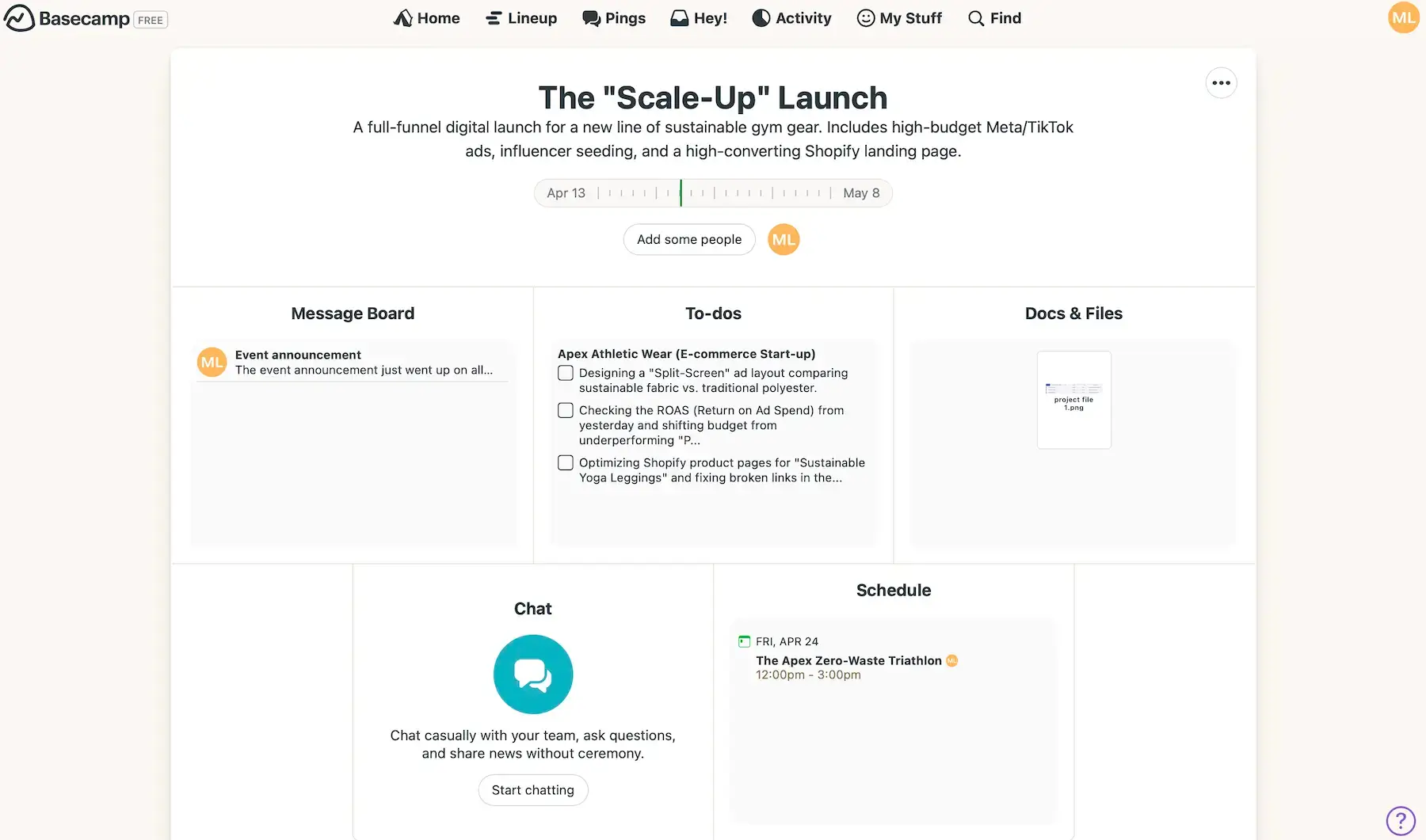 Basecamp's UI