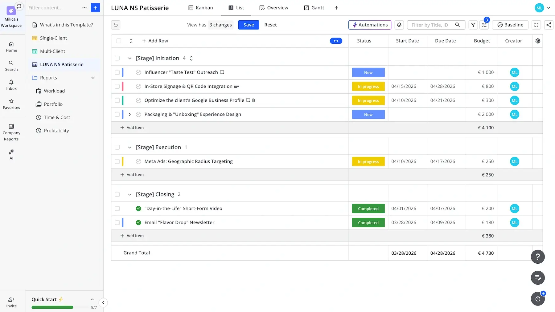 Teamhood’s UI