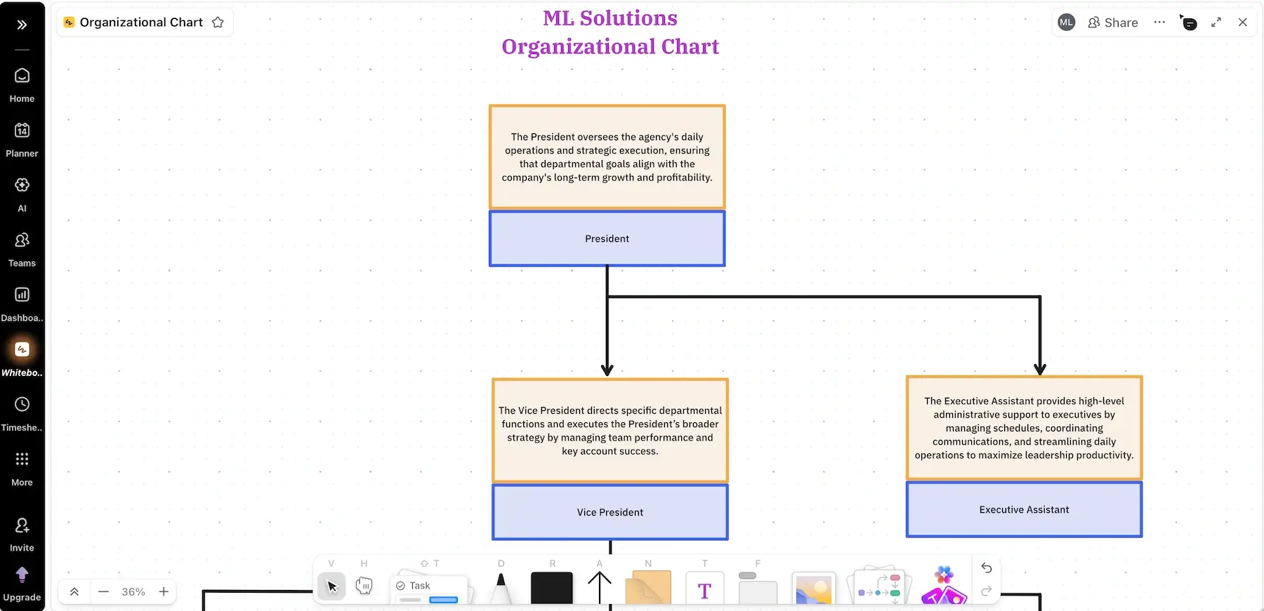 Whiteboard in ClickUp