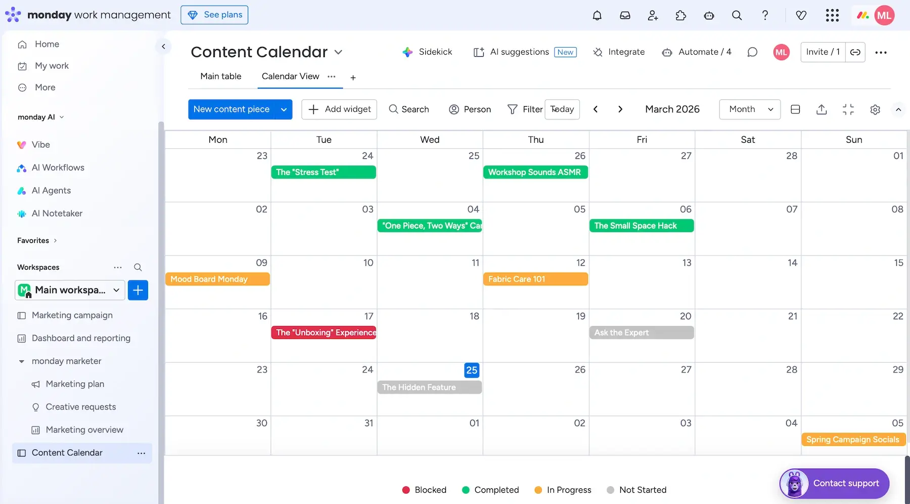 monday.com's interface