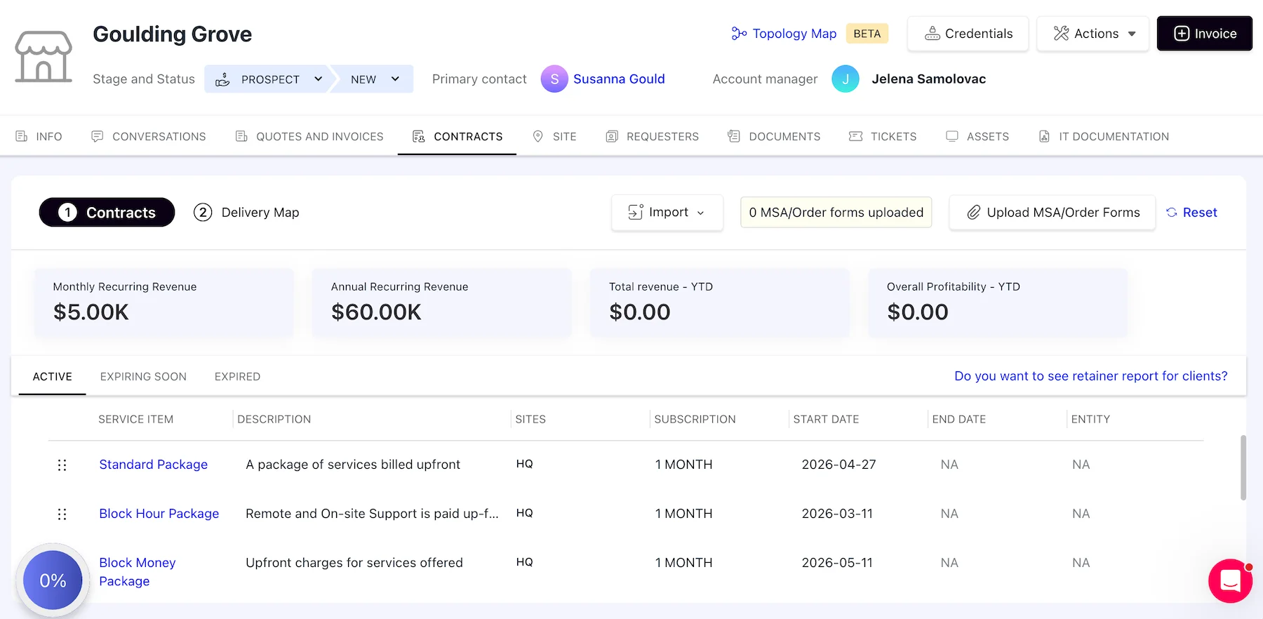 Contracts in SuperOps