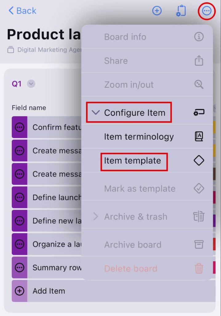 Manage Item - Plaky Help