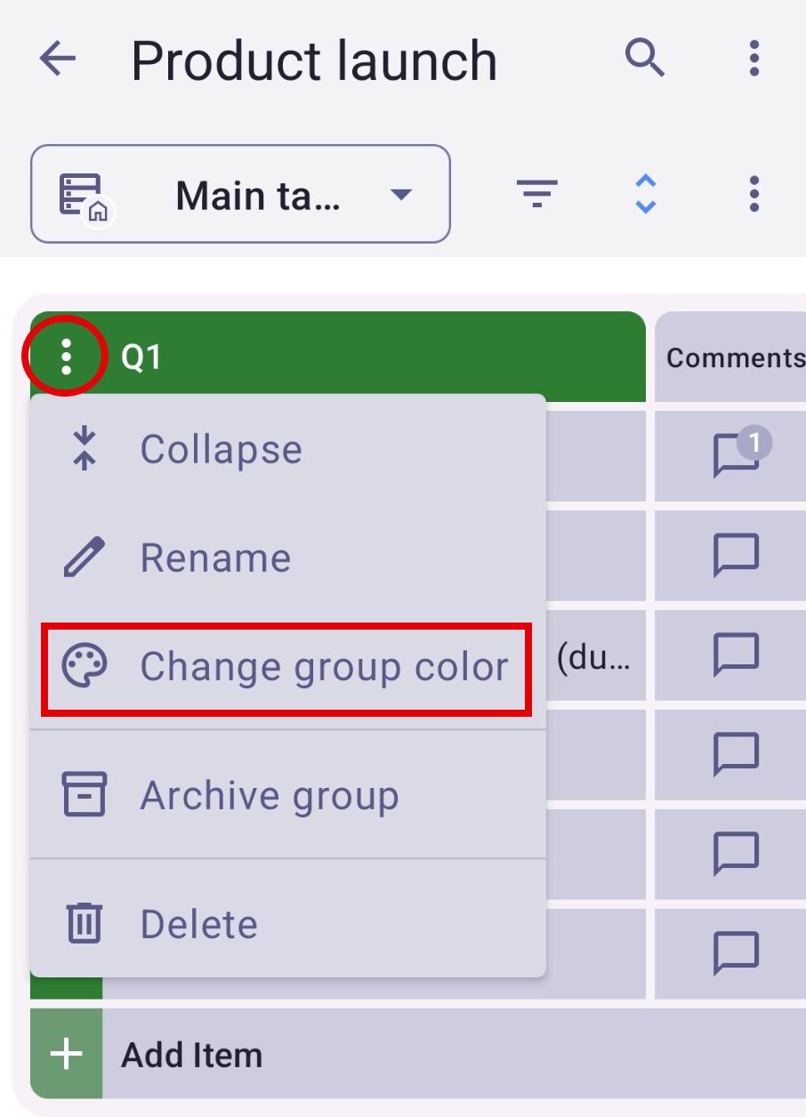 change group color