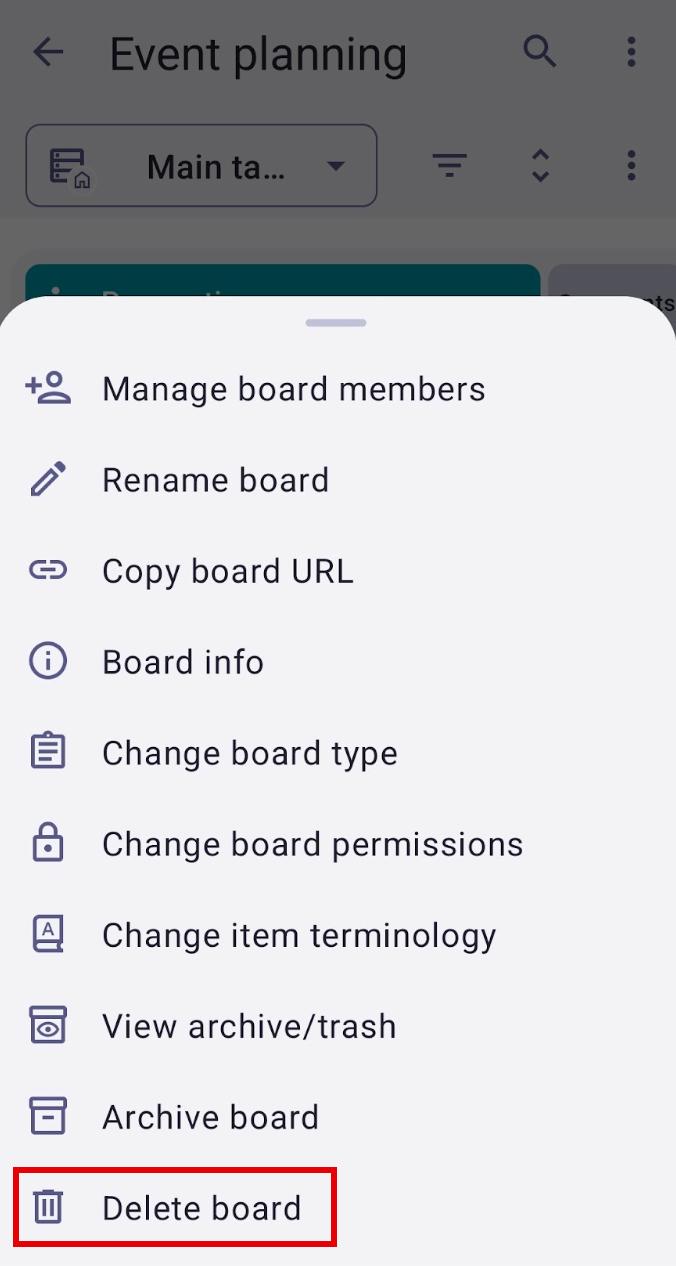 Delete Board - Plaky Help