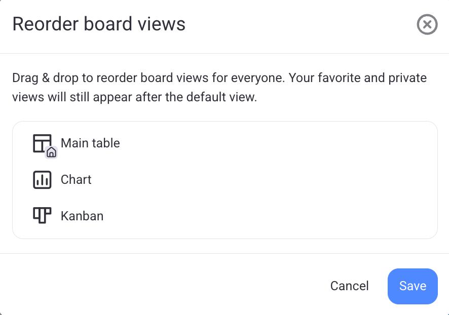 Drag and drop board views