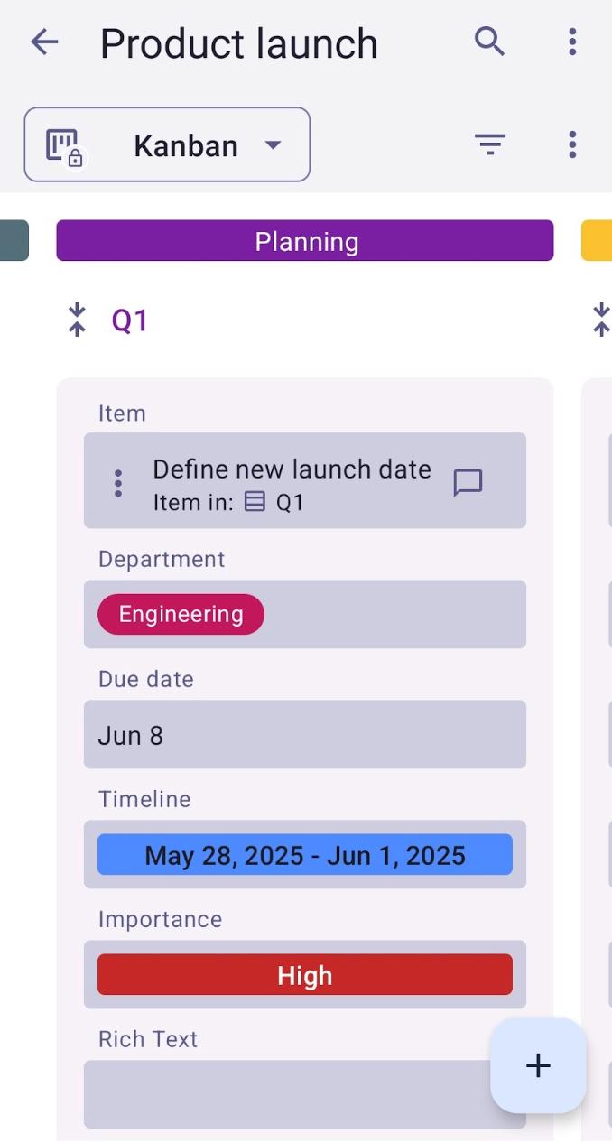 Kanban view on Android